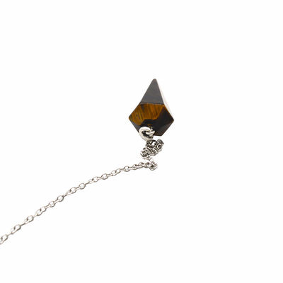 Exquisite Natural Tiger Eye Chakra Pendulum Crystal Pendant Necklace for Men and Women Bohemian