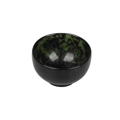 Engraving Type 100% Chinese Natural Jade Bowl Dark Green Jade Hand-Carved Bowl Cup for Home Decoration Enhancement