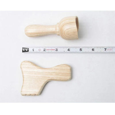 Brown Solid Wood Mini Massager Roller Massage Stick With Handle Six-piece Set Guasha Body Self Health Skin Care Tool Spa