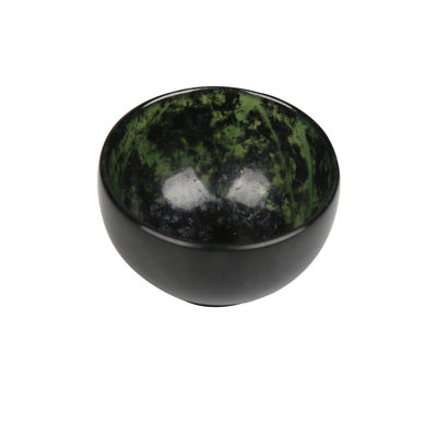 Engraving Type 100% Chinese Natural Jade Bowl Dark Green Jade Hand-Carved Bowl Cup for Home Decoration Enhancement