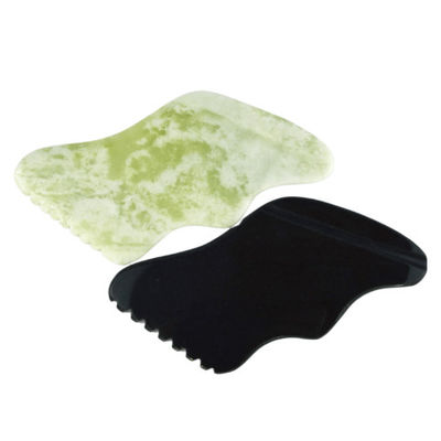 Body Massager Natural Green Jade Guasha for Anti Aging Chinese Xiuyan Jade Lightning Shape Gua Sha Scraping Massage Tool