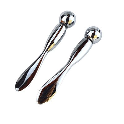 Silver Stainless Steel Eye Guasha Massage Stick Eye Cream Spoon Metal Ball Beads Eye Massager For Puffiness Skincare 2024 Style