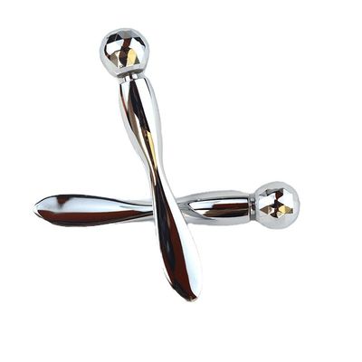 Silver Stainless Steel Eye Guasha Massage Stick Eye Cream Spoon Metal Ball Beads Eye Massager For Puffiness Skincare 2024 Style