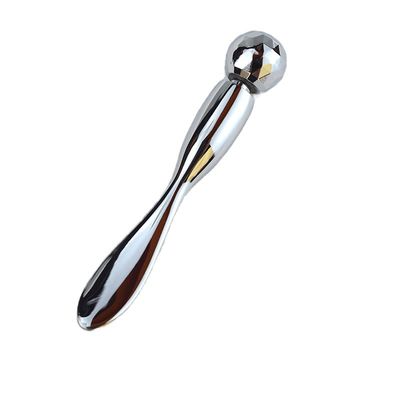 Silver Stainless Steel Eye Guasha Massage Stick Eye Cream Spoon Metal Ball Beads Eye Massager For Puffiness Skincare 2024 Style