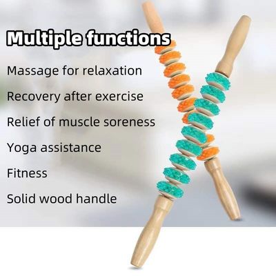 Customized Logo Availabled Nine-wheel PVC Roller Massage Stick for Body Health Care and Meridian Dredging
