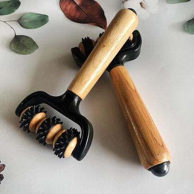 Wood Roller Massage Stick Manual Three Bead Massager With Magnetic Ball for Body Healthcare Beauty Tool Spa Muscular Relaxation Massage area Body