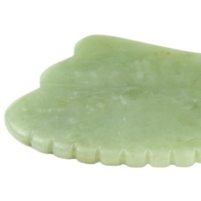 Body Massage Equipment Manual GuaSha Tool Made of Natural Green Xiuyan Jade for Jawline Sculpting and Puffiness Reduction