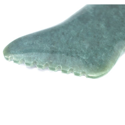 Dark Green Lightning Shape Natural Nephrite Hetian Jade Gua Sha Massage Tool for Custom Logo Self Skin Health Care Spa