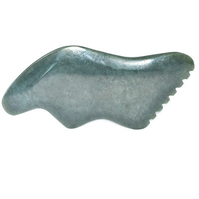 Dark Green Lightning Shape Natural Nephrite Hetian Jade Gua Sha Massage Tool for Custom Logo Self Skin Health Care Spa