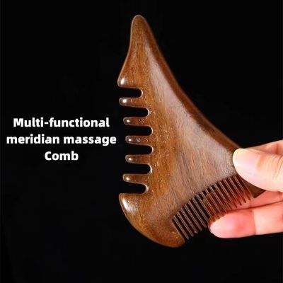 Logo Customized Logo Availabled Sandalwood Massage Comb for Head Meridian Scalp Comb Face Eye Shoulder Neck Scraping