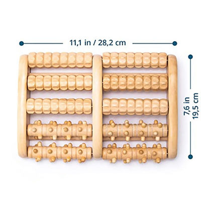 Customized Logo Availabled Wood Foot Roller Massager for Thenar Massage and Meridian Dredging Treatment