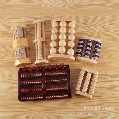 Customized Logo Availabled Wood Foot Roller Massager for Thenar Massage and Meridian Dredging Treatment