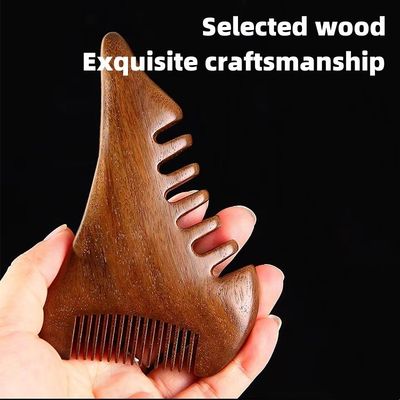 Brown Natural Sandalwood Gua Sha Scalp Massage Comb Wooden Guasha Tool for Head Body Relax Massager Hair Health Care Beauty