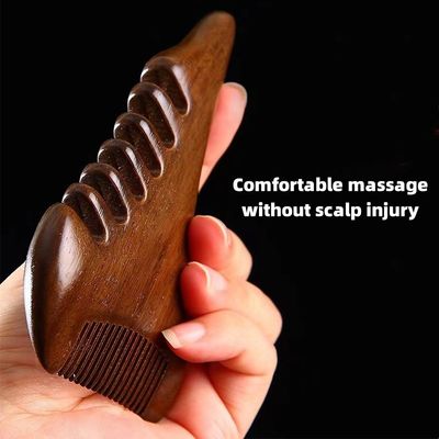 Brown Natural Sandalwood Gua Sha Scalp Massage Comb Wooden Guasha Tool for Head Body Relax Massager Hair Health Care Beauty