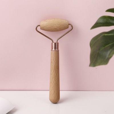 Brown Beech Wooden Guasha Facial Massager Handheld Muscle Relaxation Massage Roller Gua Sha Wood Therapy Massage Tools