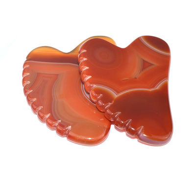 Customized Logo Availabled Natural Carnelian Facial Jade Guasha Skin Care Tool for Body Massage Equipment Needs