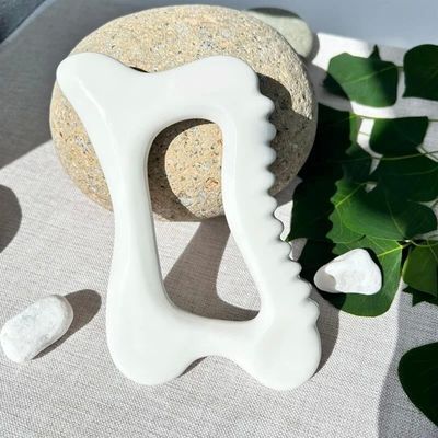 Customizable Gua Sha Massage Tool Creamic Guasha Stone Board for Soft Tissue Scraping on Back Legs Arms Neck Shoulder SPA