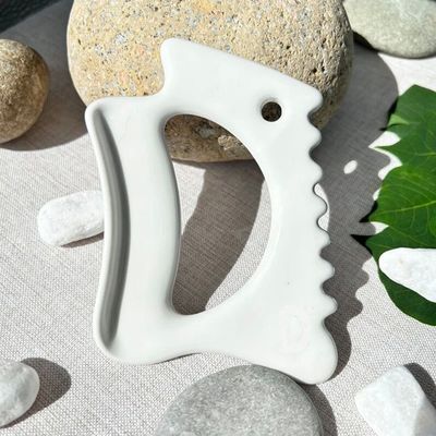 Ceramic Gua Sha Massage Tool for Lymphatic Drainage Jawline Sculptor Body Massager Skin Care Tools Guasha Function Ceramic