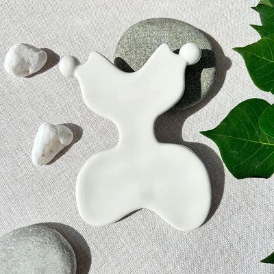 Ceramic Gua Sha Massage Tool for Lymphatic Drainage Jawline Sculptor Body Massager Skin Care Tools Guasha Function Ceramic