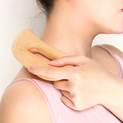 Body Self Skin Care Spa Facial Lifting Beauty Salon Wooden Gua Sha Massage Tool with Custom Logo and Brown Color
