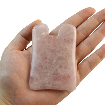 2024 Arrivals Natural Rose Quartz Pink Jade Gua Sha Massage Hair Comb Massage Guasha Scraping Head Massage Face Massage Tool