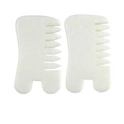 White Jade Guasha Hair Salp Tools Massage Scraping Massage Tool Gua Sha Comb Jade For Face Neck Head And Body