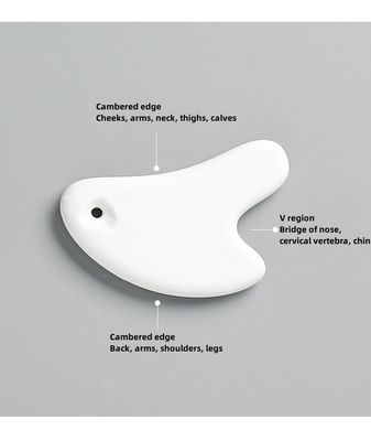 V-Face Lifting Ceramic Guasha Massage Tool for Lymphatic Drainage and Medical Grade Gua Sha Board