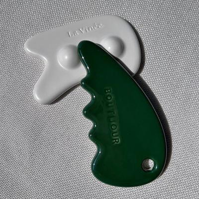 Facial Massager Gua Sha Stone in Green Color for Self Skin Care and Beauty Salon