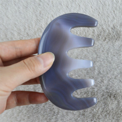 Body Massager Natural Agate Pocket Comb Wide Toothed Comb SPA Gua Sha Scalp Massage Brush Hair Care Tool