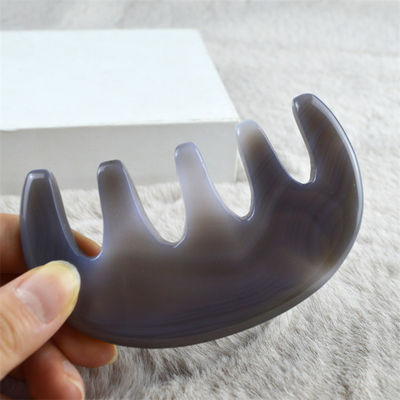 Body Massager Natural Agate Pocket Comb Wide Toothed Comb SPA Gua Sha Scalp Massage Brush Hair Care Tool