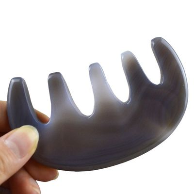 Body Massager Natural Agate Gua Sha Scalp Head Massage Comb Guasha Facial Spa Skin Care Beauty Salon Tool Hair Brush