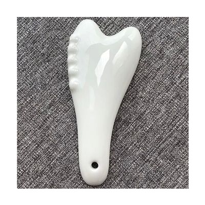 White Ceramic Gua Sha Massage Tool for Acupressure Facial and Body Massage Experience the Benefits