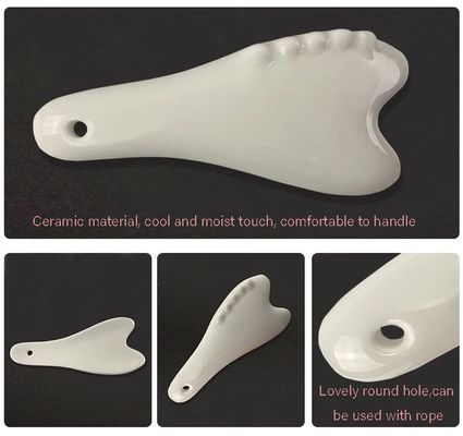 White Ceramic Gua Sha Massage Tool for Acupressure Facial and Body Massage Experience the Benefits
