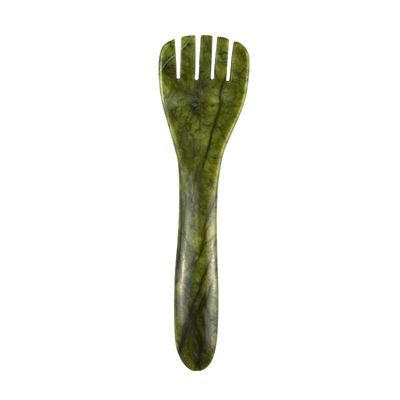 Customized Logo Availabled Light Green Xiuyan Jade Gua Sha Spoon Shape Acupuncture Pen for Eye Acupuncture Spoon Massager