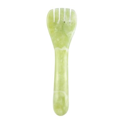 Customized Logo Availabled Light Green Xiuyan Jade Gua Sha Spoon Shape Acupuncture Pen for Eye Acupuncture Spoon Massager