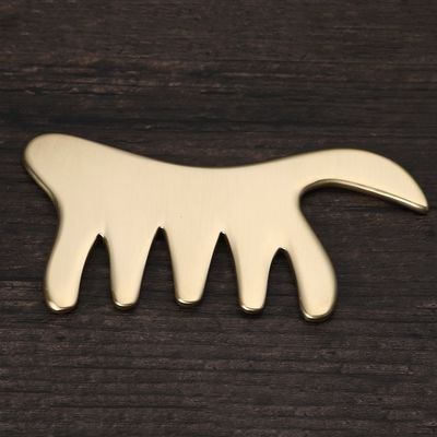 Gold Copper Comb Brass Gua Sha Board Body Massage Tool for SPA Acupuncture Scraping
