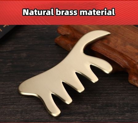 Gold Copper Comb Brass Gua Sha Board Body Massage Tool for SPA Acupuncture Scraping