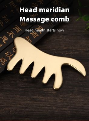 Gold Copper Comb Brass Gua Sha Board Body Massage Tool for SPA Acupuncture Scraping