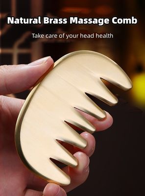 Body Muscles Natural Brass Gua Sha Board Scalp Massage Comb Guasha Stone Head Massager Hair Health Care Salon Beauty Tool