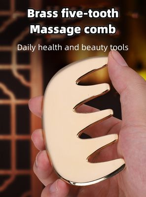 Copper Guasha Massage Tools Metal Brass Hair Gua sha Comb Acupuncture Scalping Point Apparatus for Head Acupuncture Comb