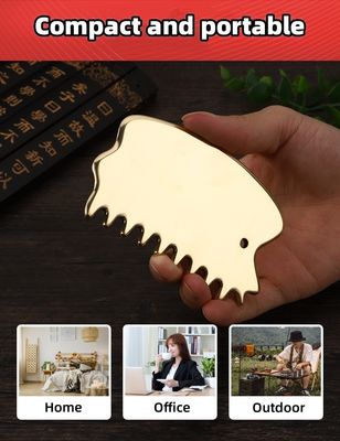 Head Massage Equipment Natural Brass Gua Sha Board Scalp Massage Comb Guasha Stone Head Massager Hair Health Care Salon