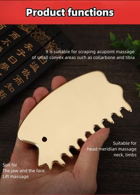 Head Massage Equipment Natural Brass Gua Sha Board Scalp Massage Comb Guasha Stone Head Massager Hair Health Care Salon