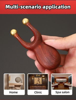 Body Healthcare Massage Function Brass Sandalwood Manual Acupressure Reflexology Massage Guasha Tool For Eye Nose Ear Care