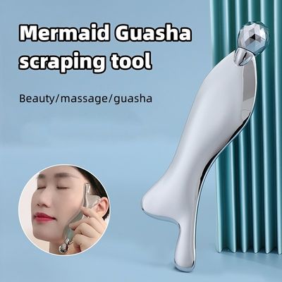 Customized Logo Availabled Fish Shape Zinc Alloy Scraping Plate Thin Sliming Face Eye Roller Stainless Steel Guasha Massage Tool