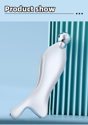 Customized Logo Availabled Fish Shape Zinc Alloy Scraping Plate Thin Sliming Face Eye Roller Stainless Steel Guasha Massage Tool