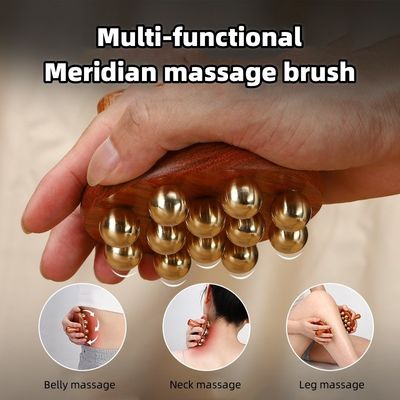 Custom Logo Lift The Scalp Nerve Guasha Tool Brass Wood Scalp Massage Tools For Body Head Scalp Gua Sha Nerve Massage