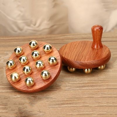 Custom Logo Lift The Scalp Nerve Guasha Tool Brass Wood Scalp Massage Tools For Body Head Scalp Gua Sha Nerve Massage