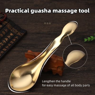Facial Spa Massager Natural Brass Metal Gua Sha Scraping Spoon for Meridian Massage and Skincare Massage Equipment