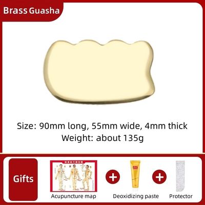 Customized Logo Availabled Brass Metal Gua Sha Scraping Board for Facial Spa Massager Meridian Massage Skincare Tool Home