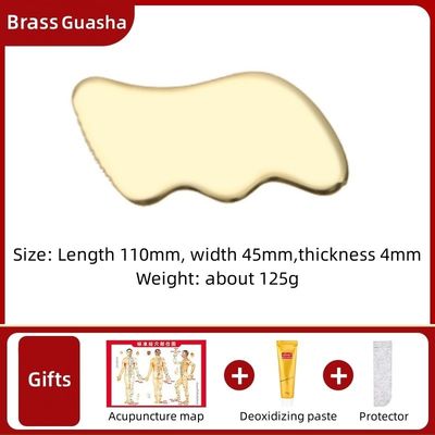 Customized Logo Availabled Brass Metal Gua Sha Scraping Board for Facial Spa Massager Meridian Massage Skincare Tool Home